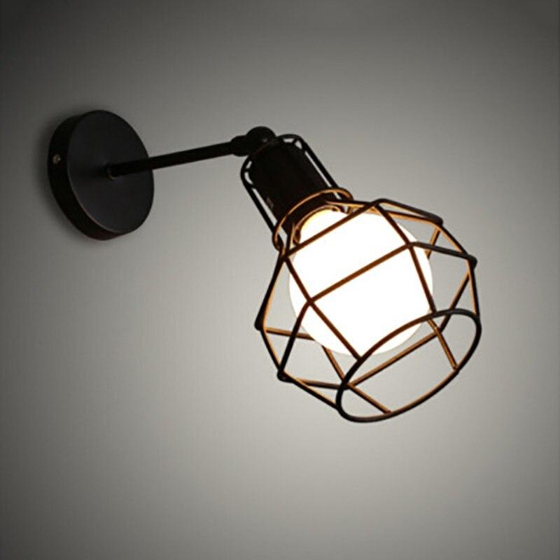 Retro Industrial style LED wall lamp with black metal body, designed for indoor use in restaurants and homes.