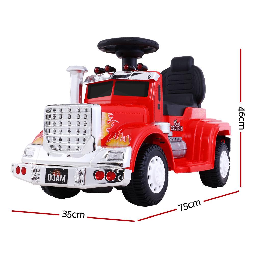 A vibrant kids electric ride on truck in five colors, featuring headlights, anti-slip tires, and a comfortable seat, perfect for children aged 3-8.