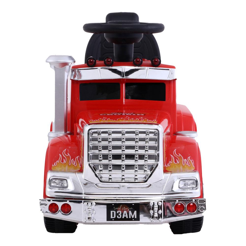 A vibrant kids electric ride on truck in five colors, featuring headlights, anti-slip tires, and a comfortable seat, perfect for children aged 3-8.