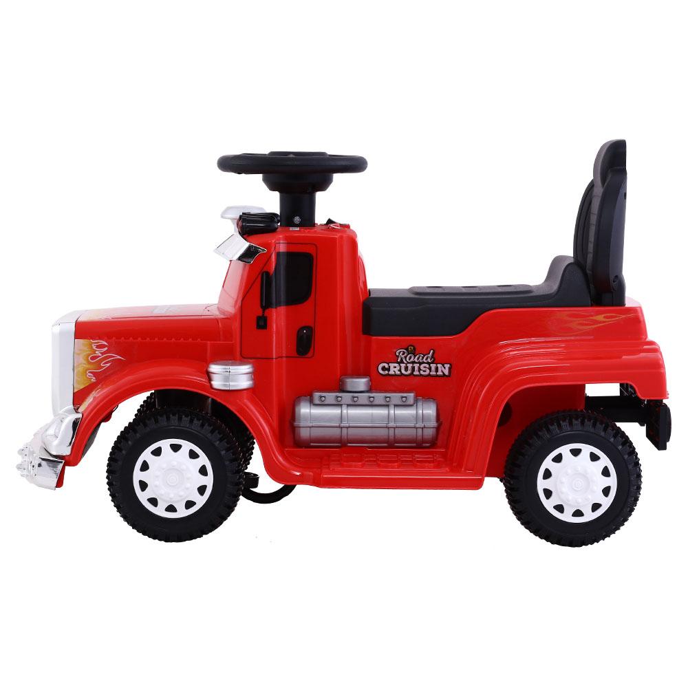 A vibrant kids electric ride on truck in five colors, featuring headlights, anti-slip tires, and a comfortable seat, perfect for children aged 3-8.