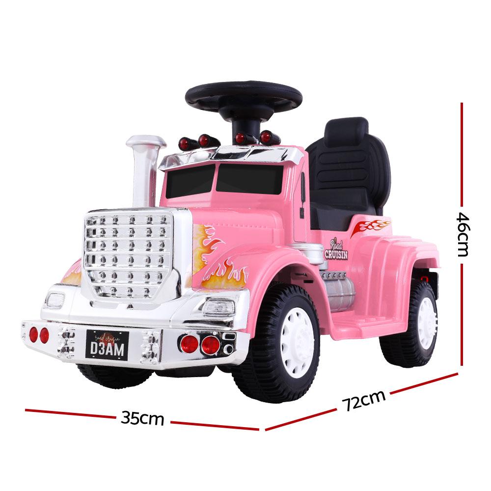 A vibrant kids electric ride on truck in five colors, featuring realistic design, headlights, and anti-slip tyres, perfect for children aged 3-8.