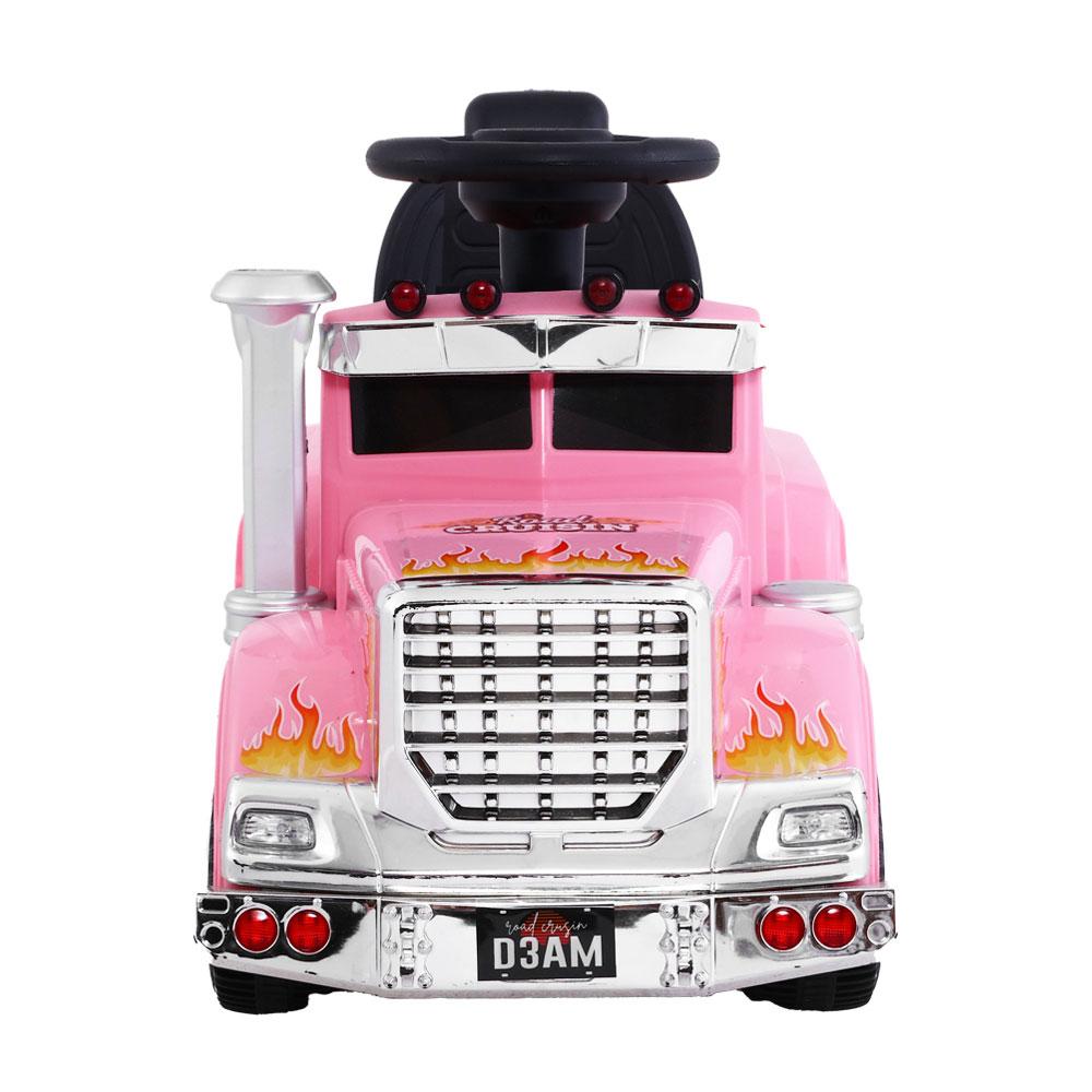 A vibrant kids electric ride on truck in five colors, featuring realistic design, headlights, and anti-slip tyres, perfect for children aged 3-8.