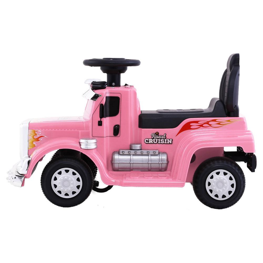 A vibrant kids electric ride on truck in five colors, featuring realistic design, headlights, and anti-slip tyres, perfect for children aged 3-8.