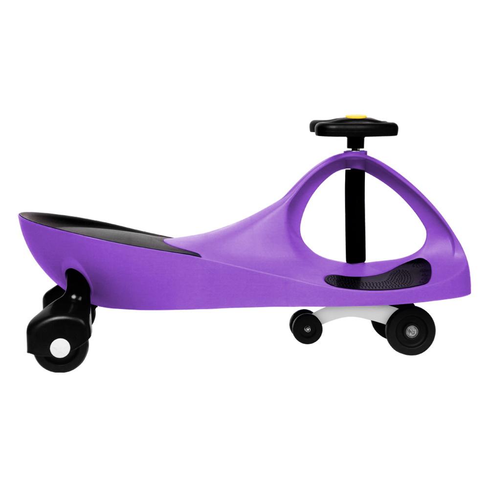 Rigo Kids Ride On Swing Car in Purple, a pedal-free toy designed for children, featuring a sturdy construction and a vibrant color.