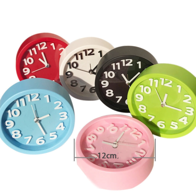 Round 12cm Candy Color Stereo Digital Silent Alarm Clock designed for children, featuring a vibrant color and compact size.