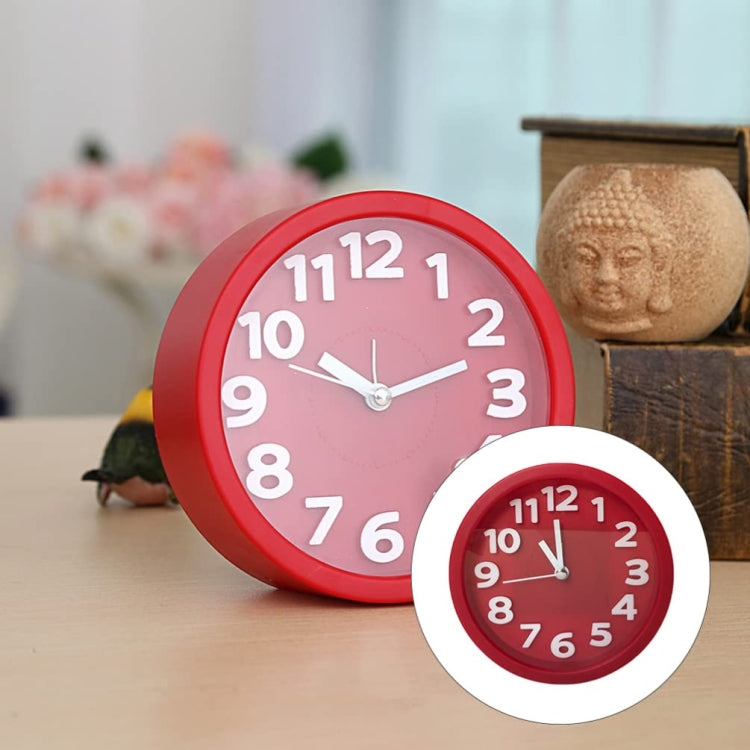 Round 12cm Candy Color Stereo Digital Silent Alarm Clock designed for children, featuring a vibrant color and compact size.