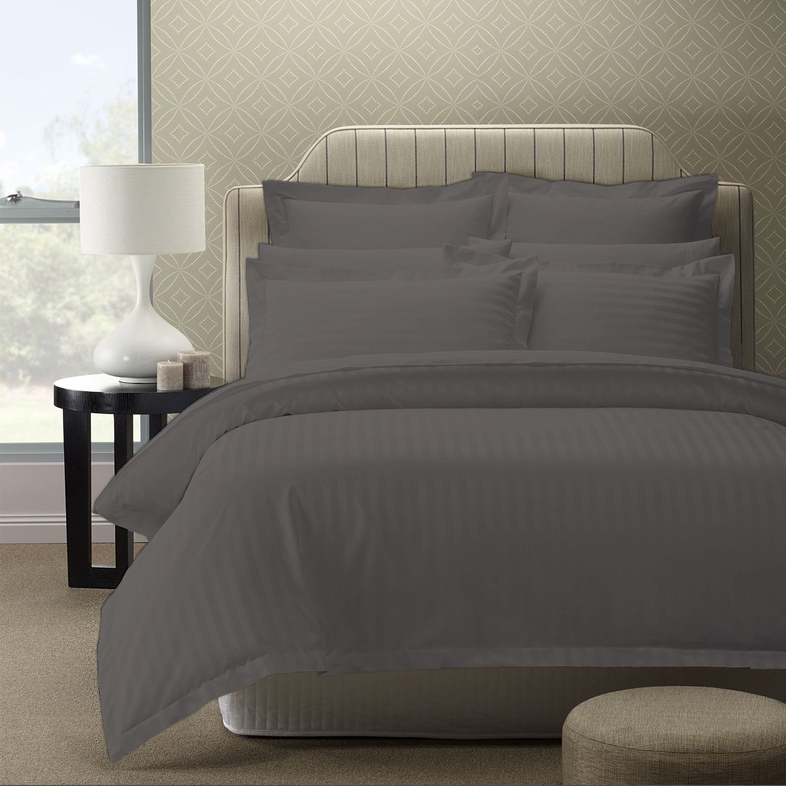 Royal Comfort 1200TC Quilt Cover Set featuring damask design in luxurious sateen fabric, showcasing its elegant texture and color.