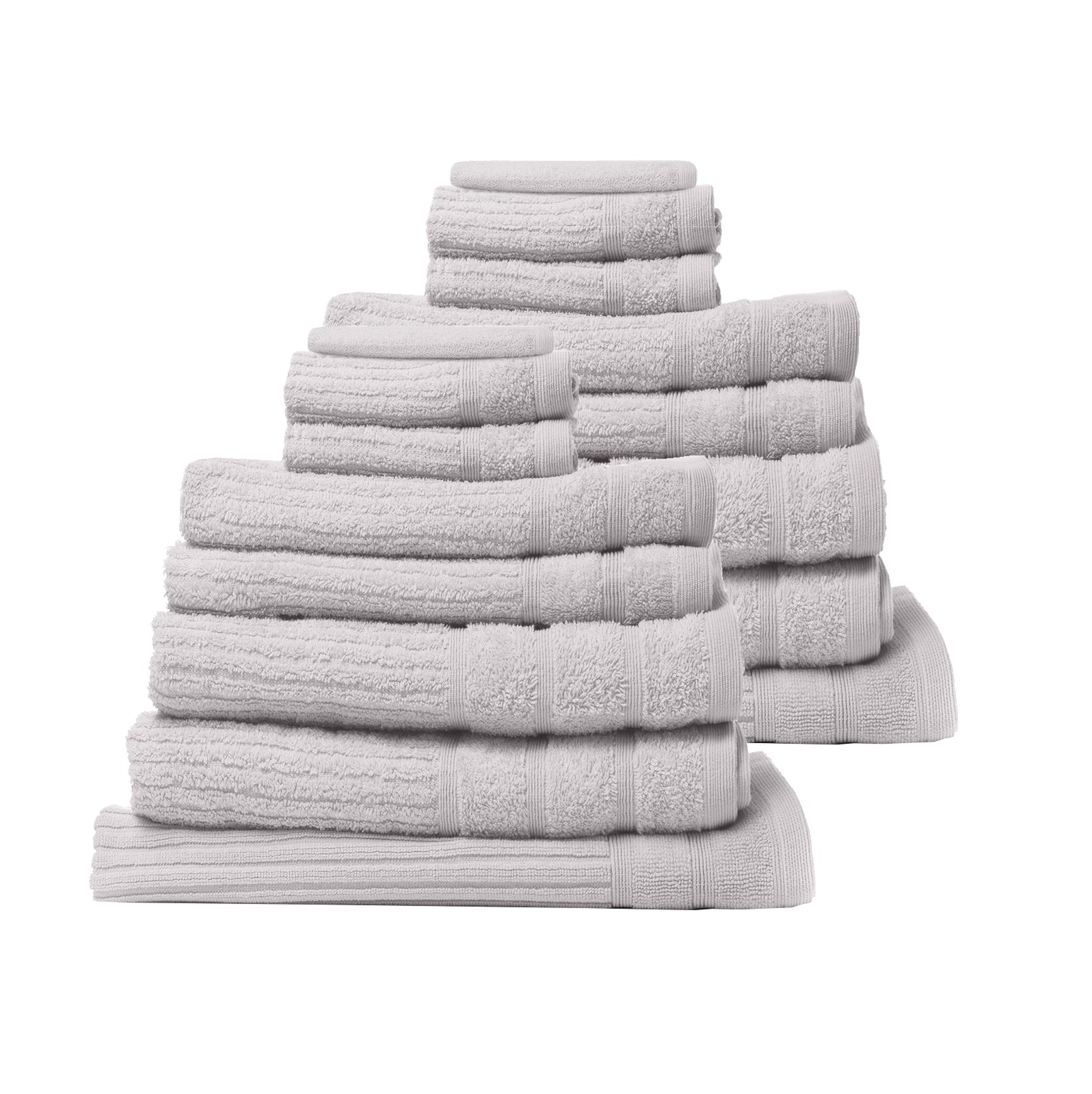 Royal Comfort 16 Piece Egyptian Cotton Eden Towel Set featuring luxurious 600GSM towels in various colors, including bath, hand, and face towels.