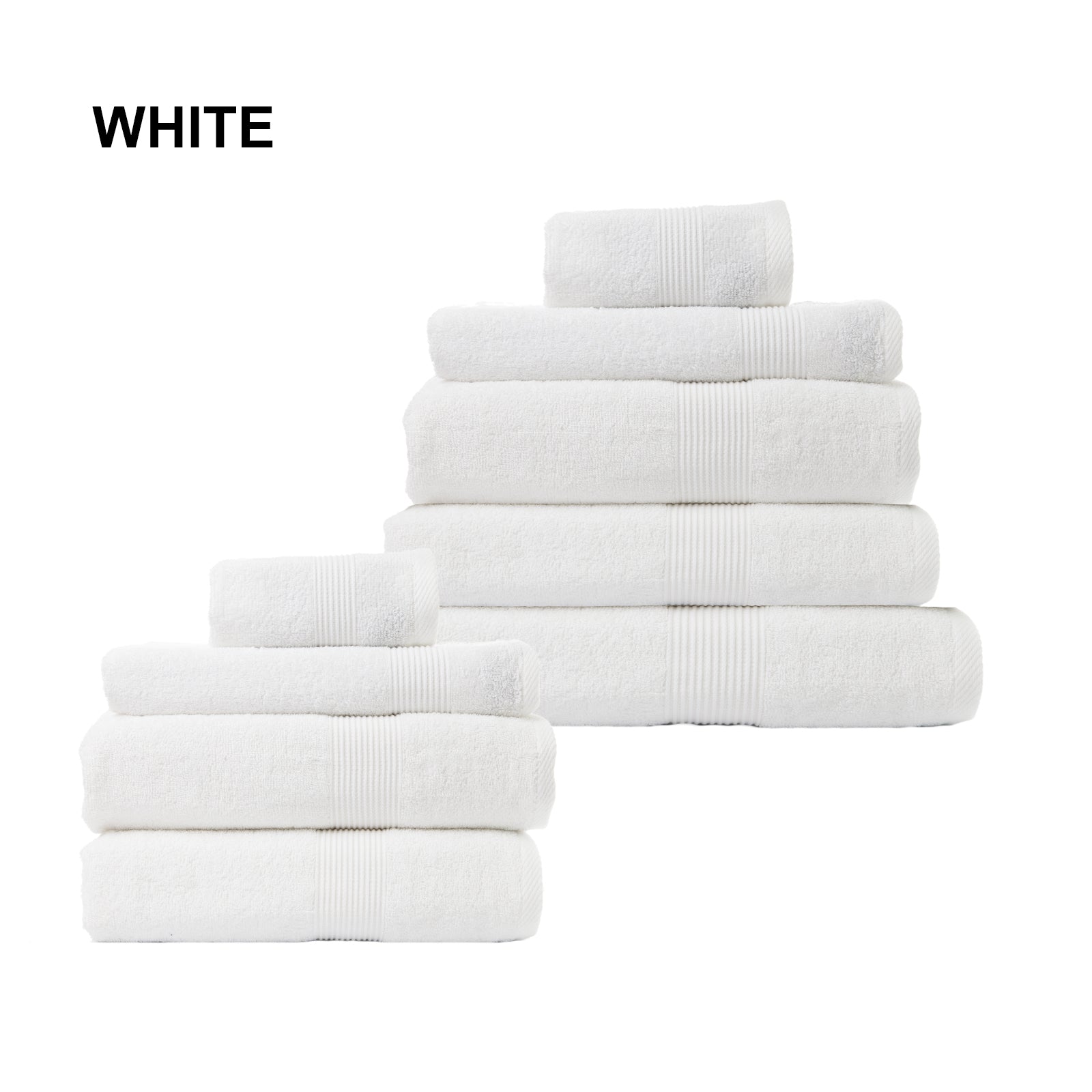 Royal Comfort 9 Piece Cotton Bamboo Towel Bundle Set featuring plush towels in various sizes including bath sheet, bath towels, hand towels, wash towels, and bath mat.