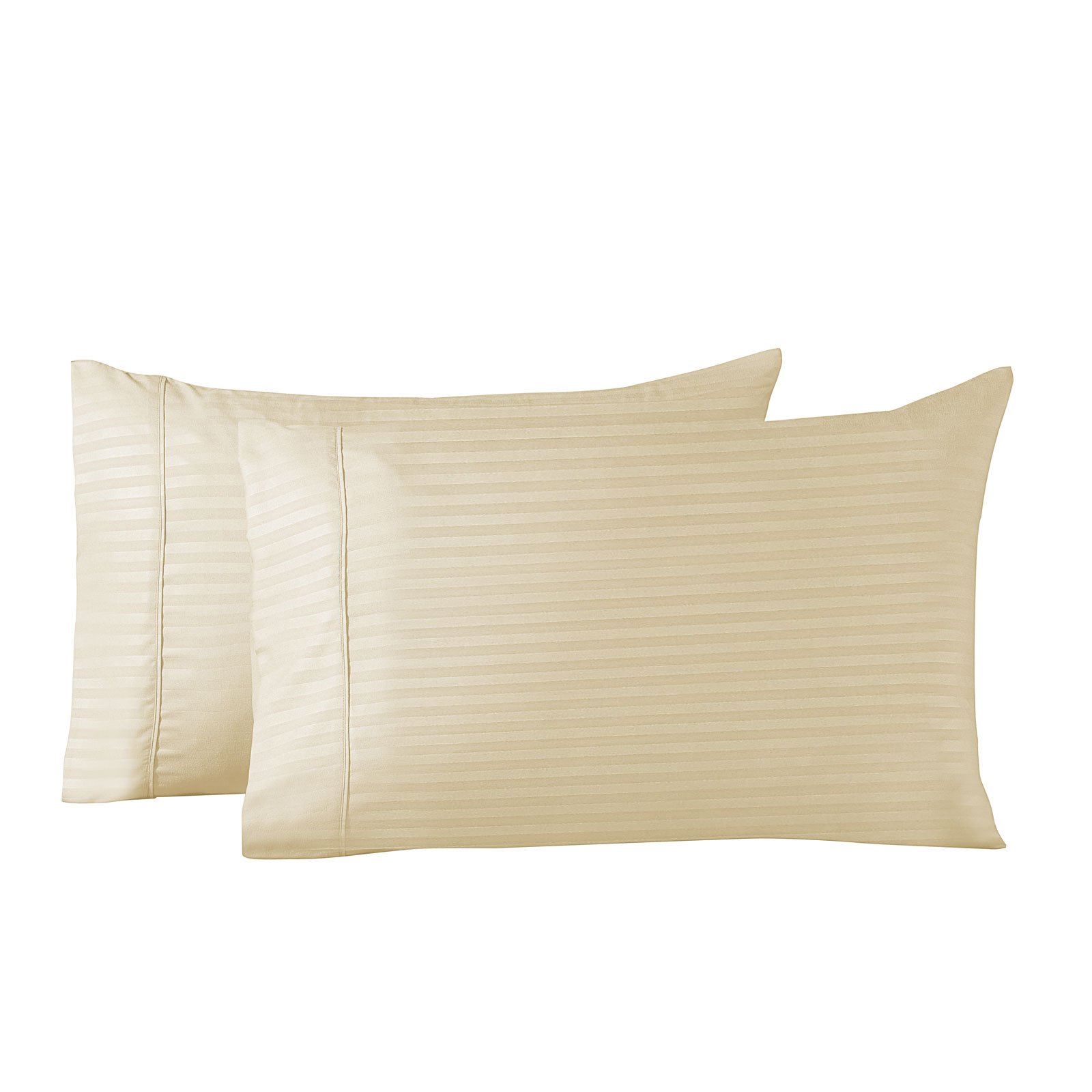 Royal Comfort Twin Pack Pillowcases in a stylish striped design, made from a soft bamboo and microfibre blend, available in classic colors.