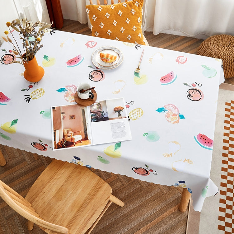 Rural Farm PVC Paper Waterproof Oil Wash Desktop Table Cloth in various sizes and colors, showcasing its soft texture and durability.