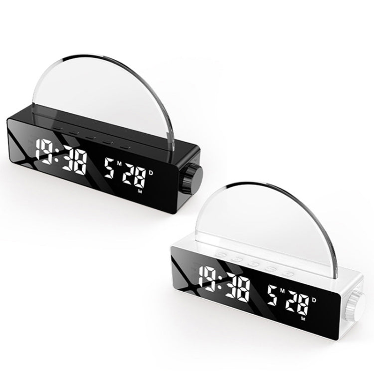 S286 Sunset Light LED Digital Display Electronic Clock with RGB lighting and mirror design.