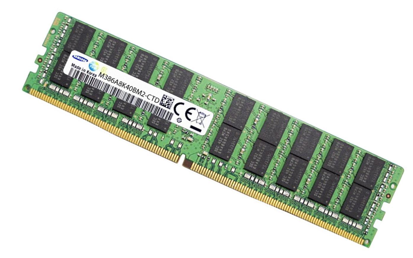 Samsung 64GB DDR4 RDIMM memory module with ECC technology, designed for server applications.