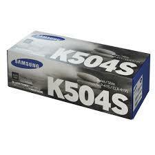 Samsung CLT-K504 Original Black toner cartridge, featuring a sleek design and clear labeling for easy identification.