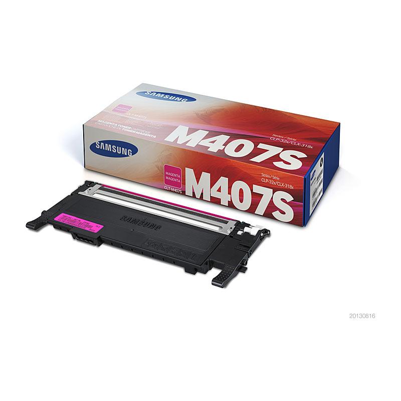 SAMSUNG CLTM407S Magenta Toner cartridge, designed for high-quality printing with vibrant color output.