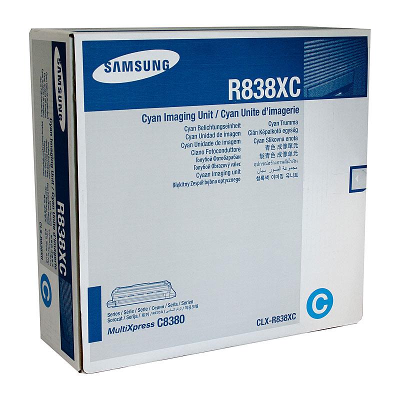 SAMSUNG CLXR838XC Cyan Drum toner cartridge, designed for high-quality printing with a yield of 30,000 pages.