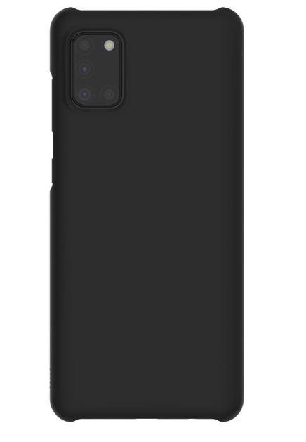 SAMSUNG GALAXY A31 Premium Hard Back Case in black, showcasing its sleek design and scratch-resistant surface.