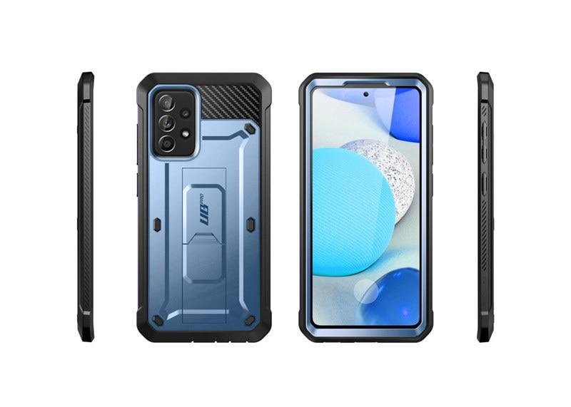 Samsung Galaxy A52 UB Pro Full-Body Rugged Case in black, showcasing its durable design and built-in screen protector.