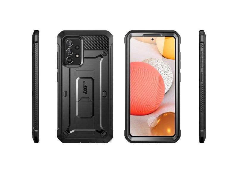 Samsung Galaxy A52 UB Pro Full-Body Rugged Case in black, showcasing its durable design and built-in screen protector.