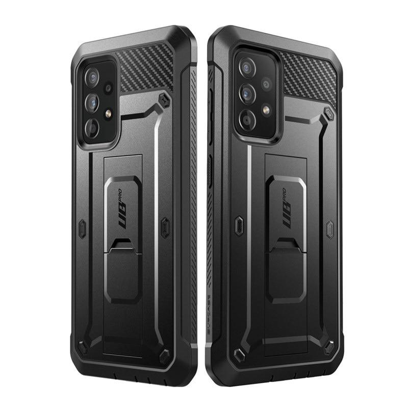 Samsung Galaxy A52 UB Pro Full-Body Rugged Case in black, showcasing its durable design and built-in screen protector.