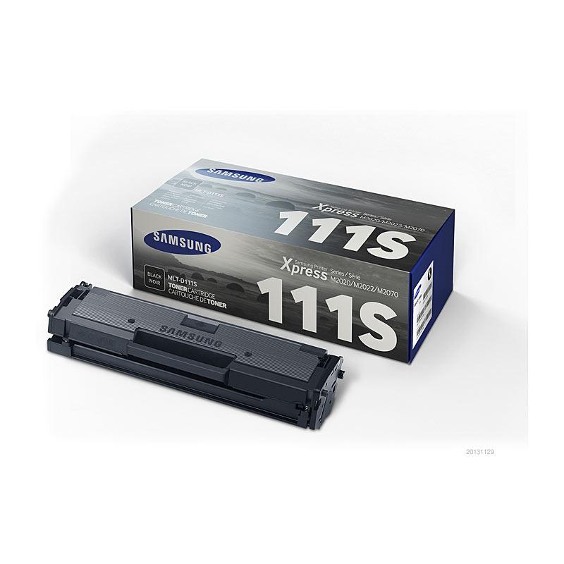 SAMSUNG MLTD111S Toner cartridge in black, designed for Samsung printers, yielding 1000 pages.