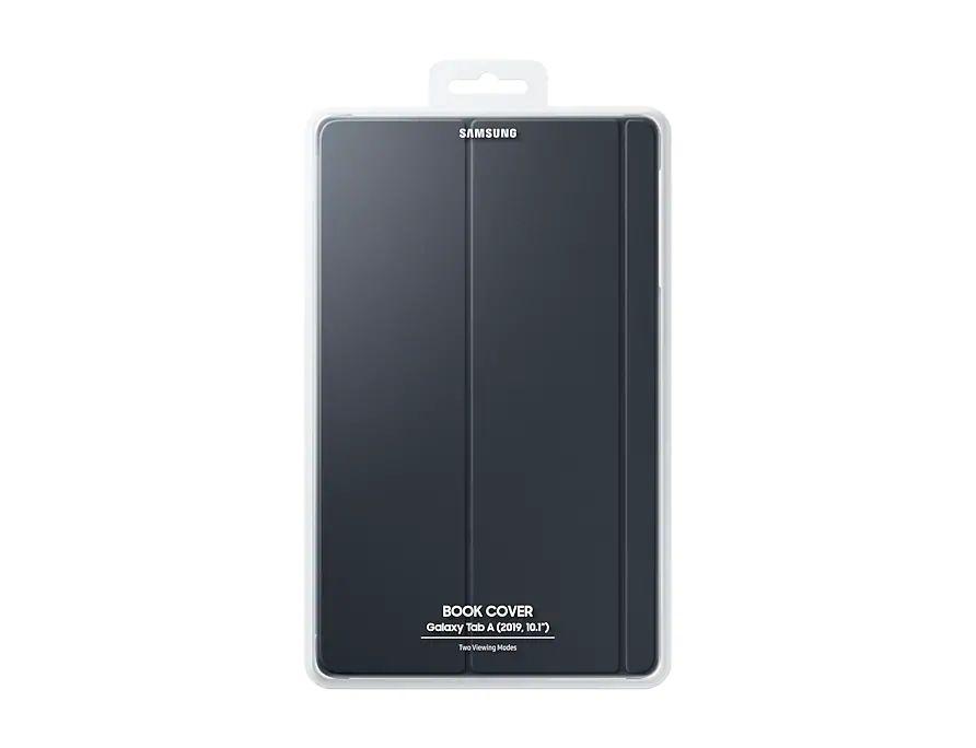 SAMSUNG TAB A 10.1 2019 BOOK COVER in black, showcasing its slim design and soft fabric material, ideal for protection and style.