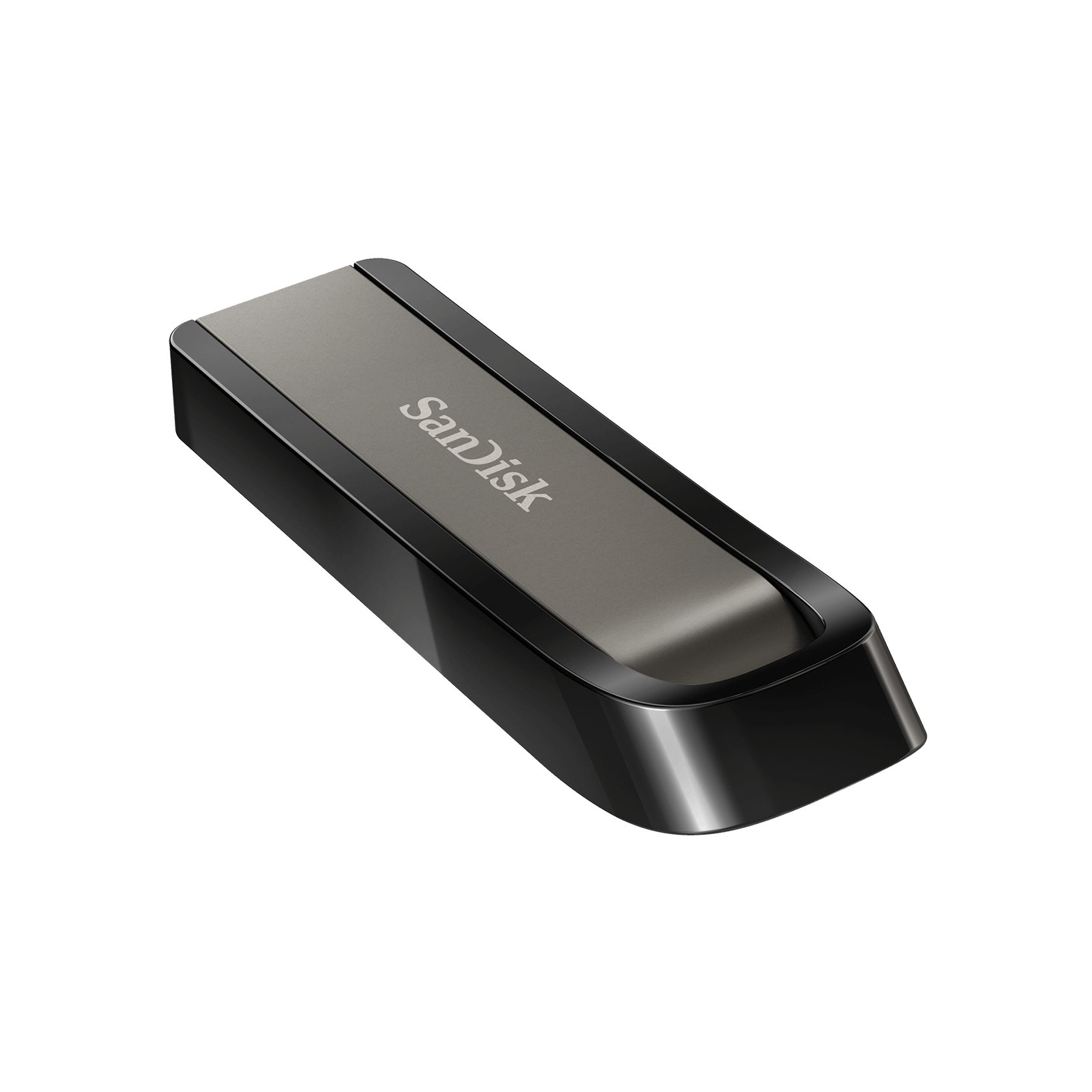 SanDisk SDCZ810-256G Extreme Go USB Drive in sleek metal design, showcasing its compact size and USB-A connector.