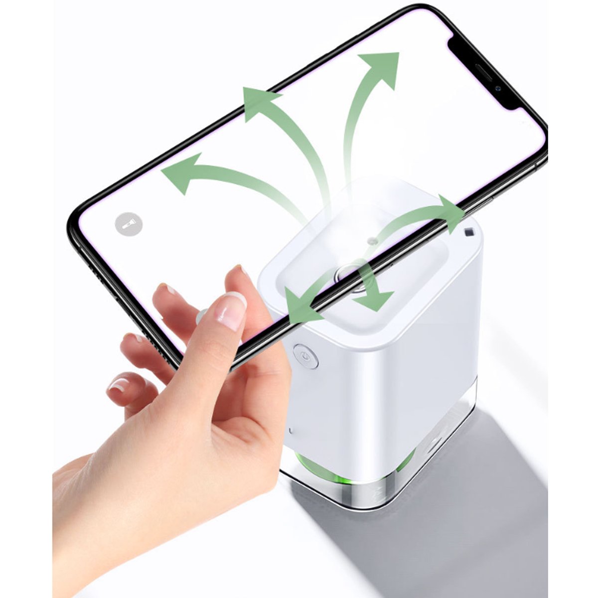 Sanispray Portable Auto Motion Sanitizer Sprayer with touchless infrared sensor and sleek design, ideal for on-the-go sanitization.