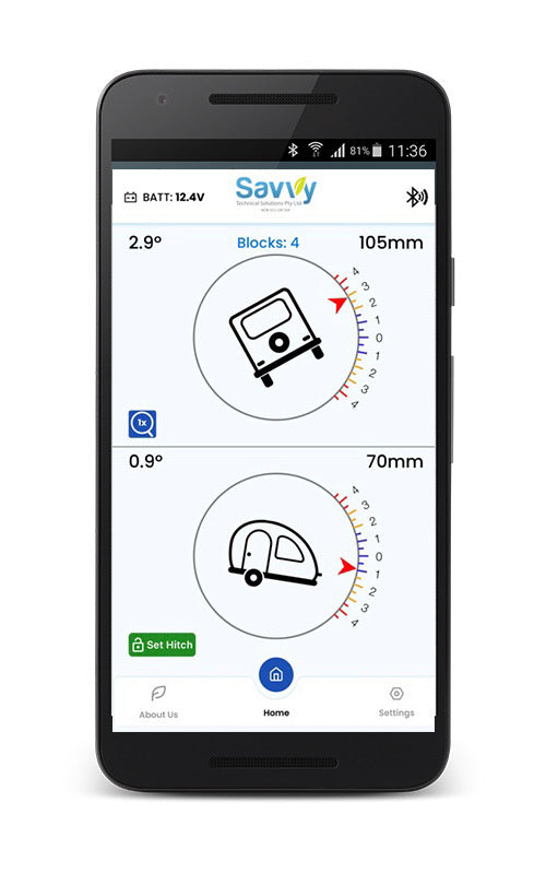 SavvyLevelPLUS S4 Series 4 RV leveling system with app features and wiring kit for easy installation.