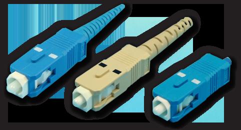 SC Multimode 3.0mm Epoxy Connector with a clear epoxy body and 3.0mm jacket compatibility, ideal for fiber optic applications.