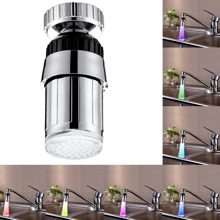 SDF-B6 LED Faucet Light showcasing colorful changing lights while water flows, enhancing bathroom aesthetics.