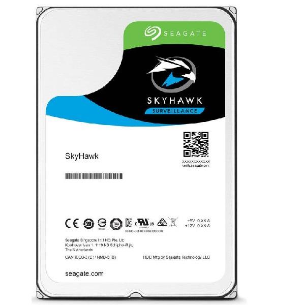 SEAGATE 1TB SkyHawk Surveillance hard drive, 3.5 inches, designed for 24x7 workloads with SATA3 interface.