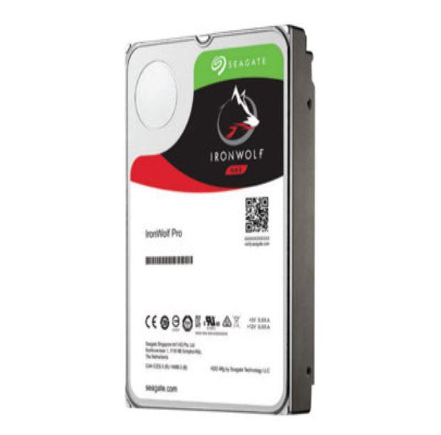 SEAGATE 8TB IronWolf Pro NAS hard drive with 3.5-inch form factor, featuring a sleek design and labeled specifications.