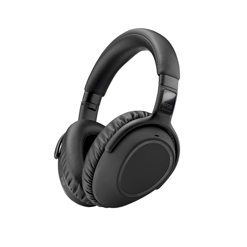 SENNHEISER Adapt 660 Over-ear Bluetooth ANC headset with BTD800 USB dongle and carry case, showcasing its sleek design and comfortable ear cushions.