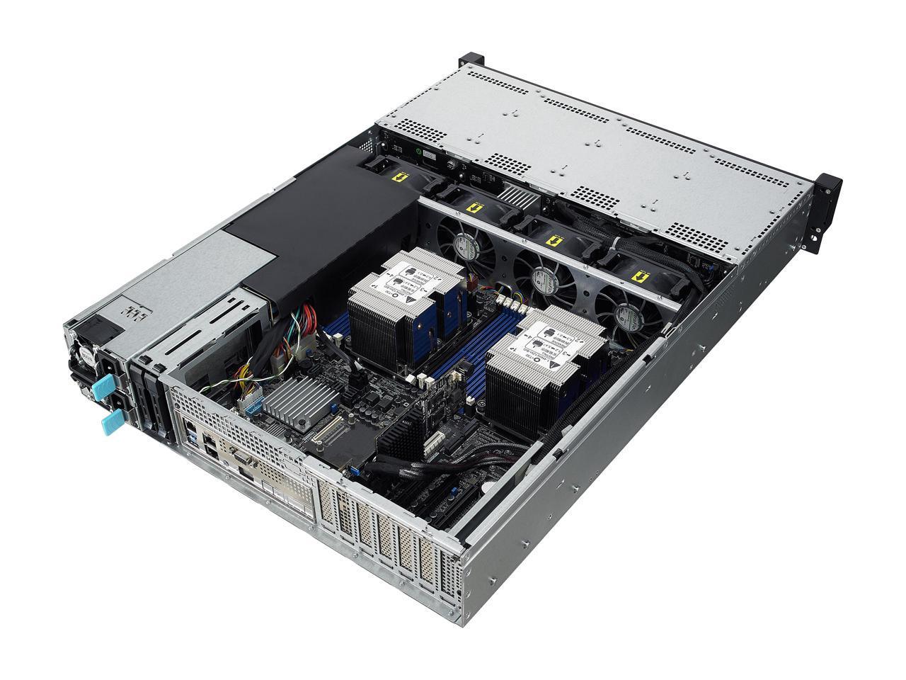 ASUS RS520-E9-RS12-E 2U Rackmount Server Barebone showcasing its sleek design and multiple drive bays.