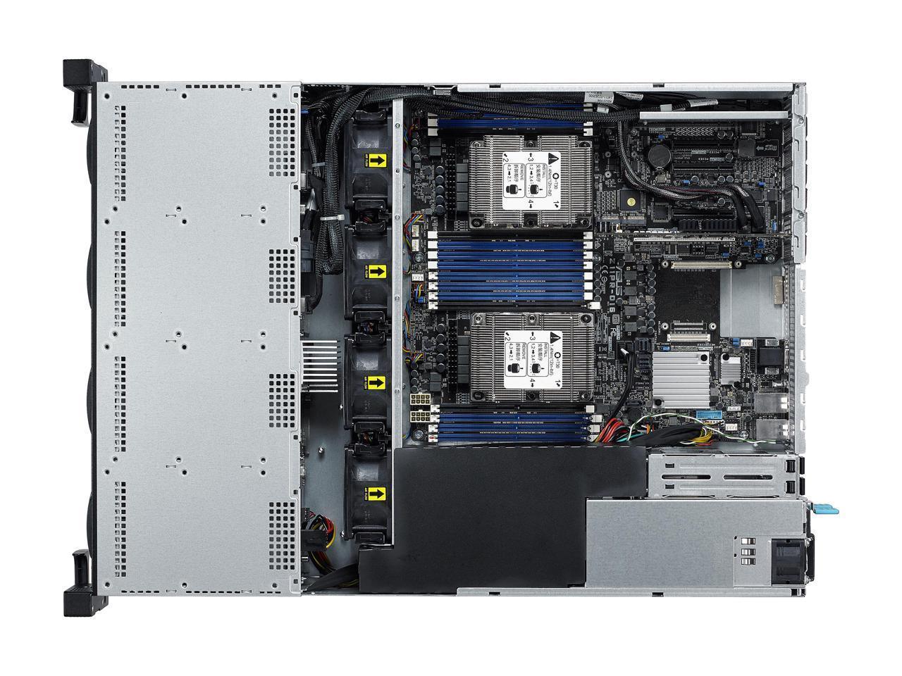 ASUS RS520-E9-RS12-E 2U Rackmount Server Barebone showcasing its sleek design and multiple drive bays.