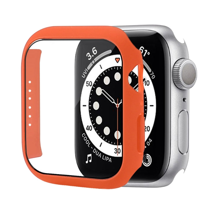 Shockproof PC Protective Case with Tempered Glass Film for Apple Watch, showcasing its lightweight design and full coverage protection.