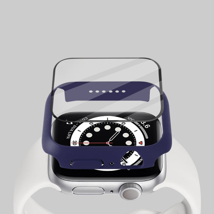 Shockproof PC Protective Case with Tempered Glass Film for Apple Watch, showcasing its lightweight design and full coverage protection.