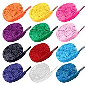 Flat Cotton Shoe Laces in various colors, showcasing their durable material and perfect size for all types of shoes.