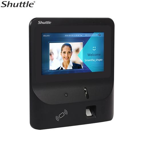 SHUTTLE BR06S 7-foot interactive touch panel displayed in a modern setting.