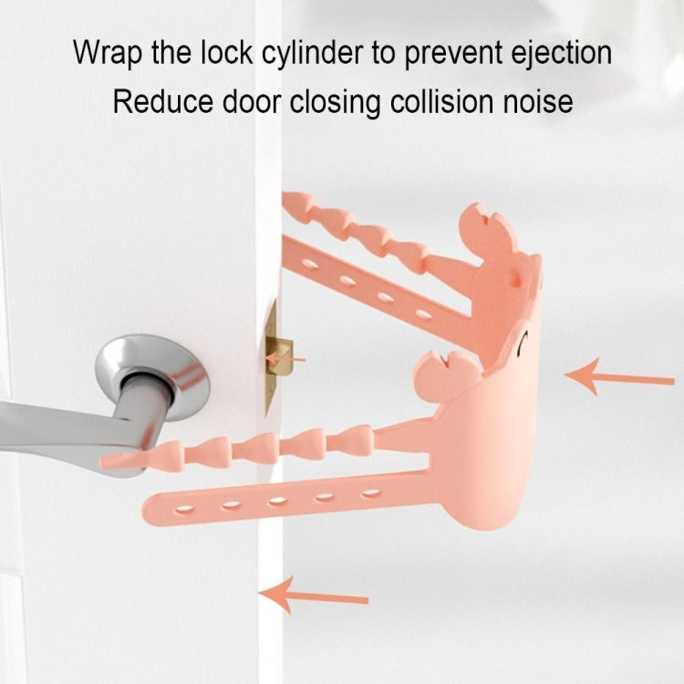 Pink Silica Gel Door Closing Buffer with cartoon design, designed to reduce noise and protect children from door impacts.