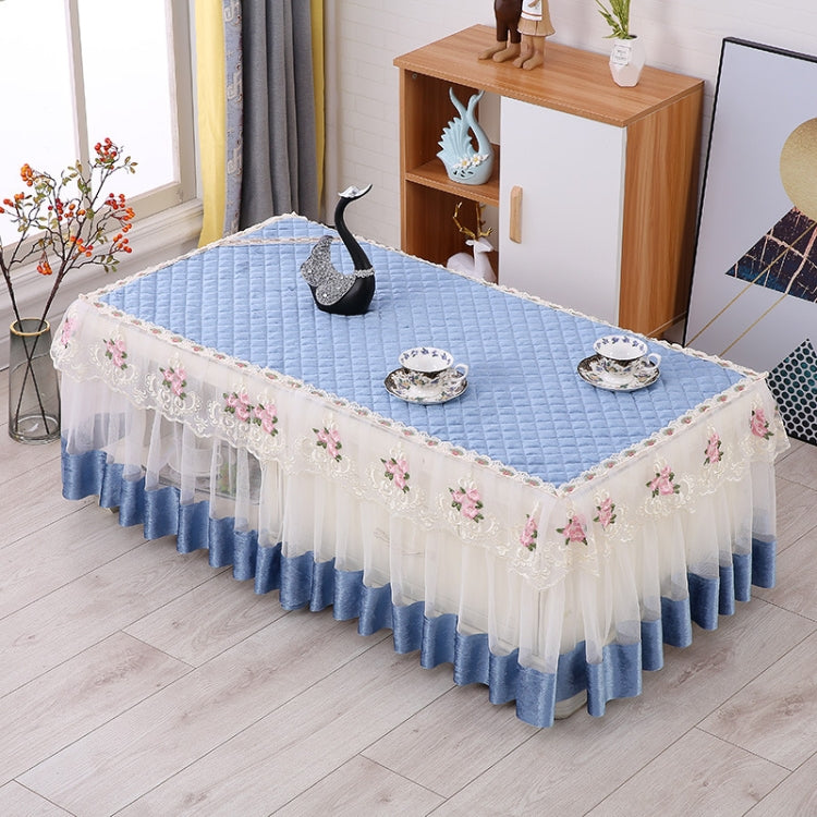 Simple Fabric Lace Rectangular Tablecloth in crystal velvet, size 70x140cm, showcasing elegant lace design suitable for dining tables.