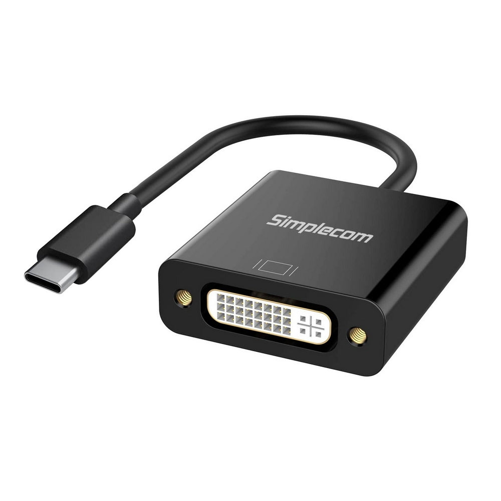 Simplecom DA103 USB-C to DVI Adapter, lightweight and portable, designed for Full HD 1080p video output.