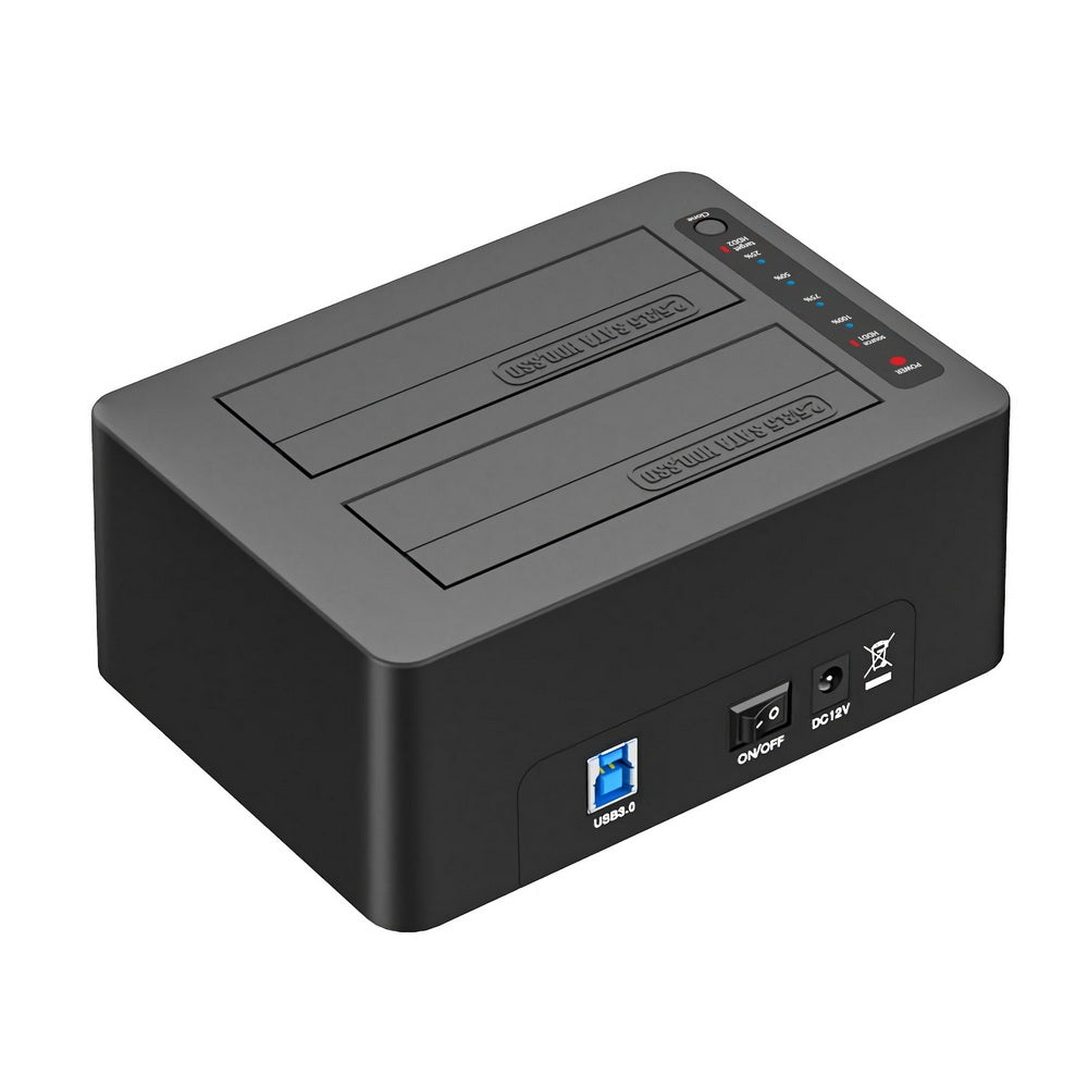 Simplecom SD422 Dual Bay USB 3.0 Docking Station with two SATA slots for 2.5" and 3.5" drives, featuring USB 3.2 Gen 1 interface.