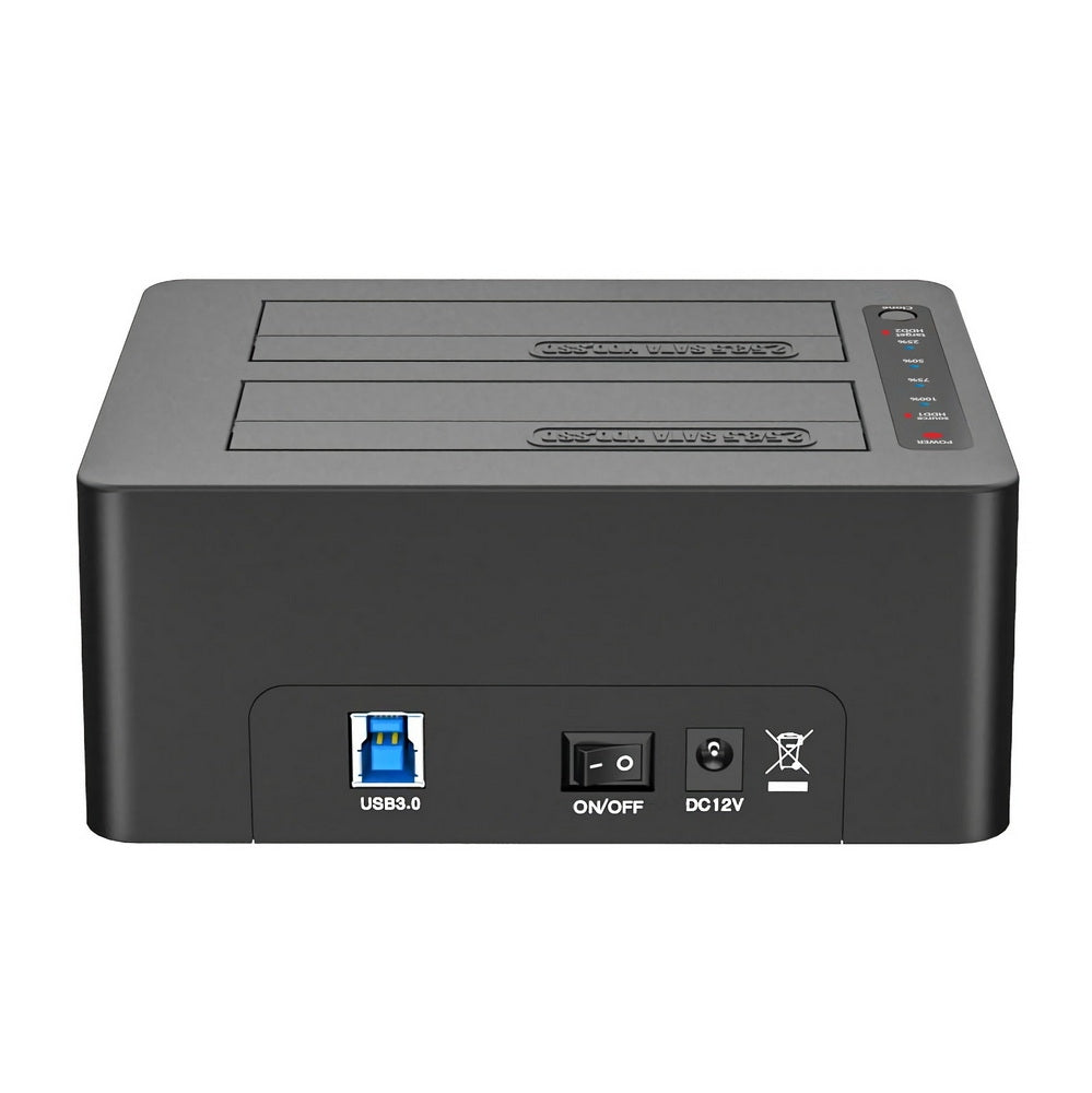 Simplecom SD422 Dual Bay USB 3.0 Docking Station with two SATA slots for 2.5" and 3.5" drives, featuring USB 3.2 Gen 1 interface.