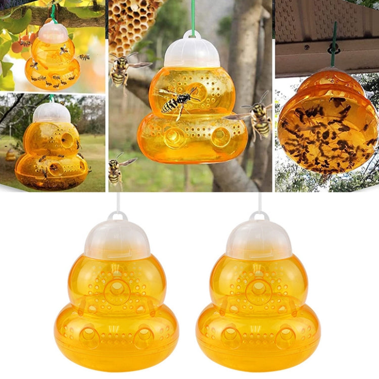 Two SK811 gourd-shaped fruit fly traps designed for capturing wasps and hornets, showcasing their watertight structure and attractive design.