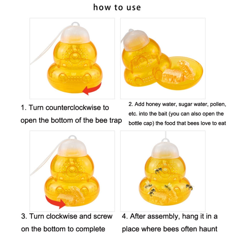 Two SK811 gourd-shaped fruit fly traps designed for capturing wasps and hornets, showcasing their watertight structure and attractive design.