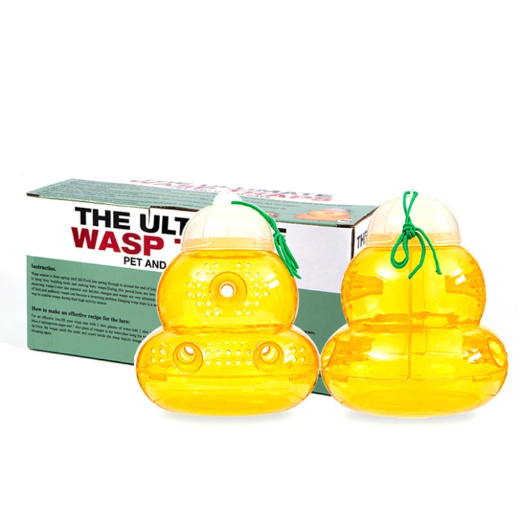 Two SK811 gourd-shaped fruit fly traps designed for capturing wasps and hornets, showcasing their watertight structure and attractive design.