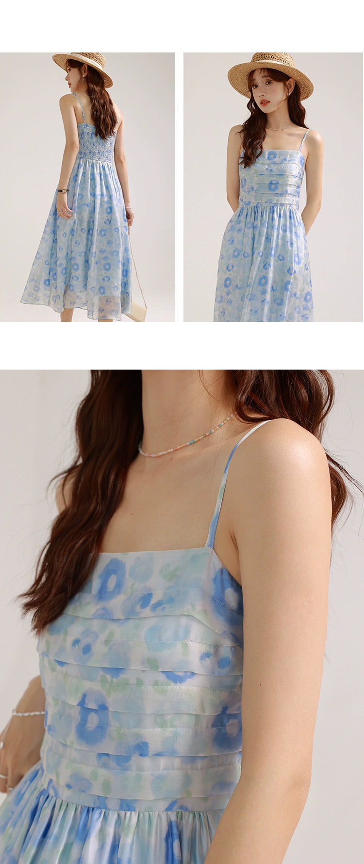 A charming blue suspender skirt featuring a playful bunny print, perfect for summer wear.