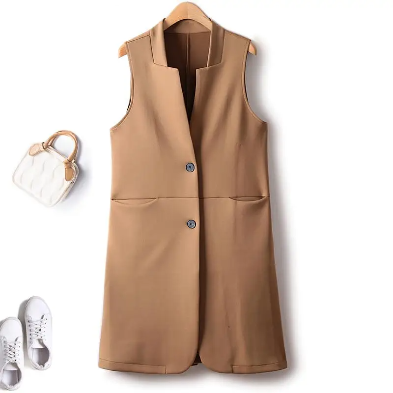 A stylish sleeveless vest for women, made from soft nylon cotton fabric, perfect for spring and autumn wear.